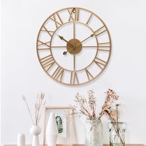 Large Wall Clock 24”Roman Numerals Clock Battery Operated Silent Non-Ticking